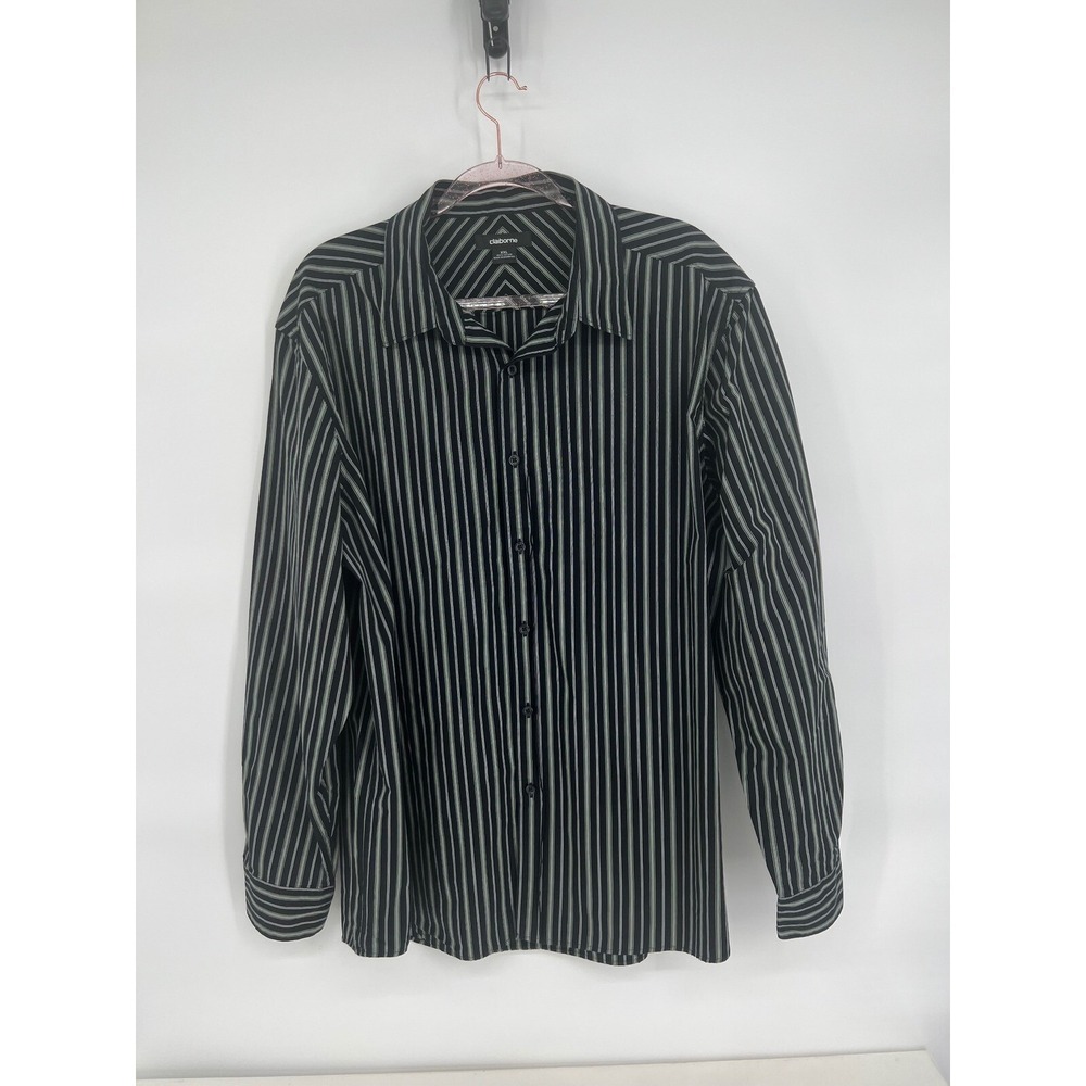 Claiborne Striped Button Up Shirt Long Sleeve‎ Career Top XXL